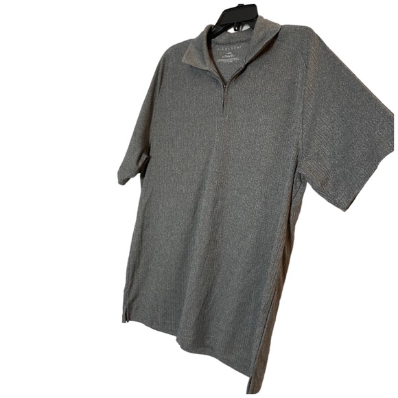 Via Europa Mens Quarter Zip Gray Polo Shirt - Picture 2 of 4